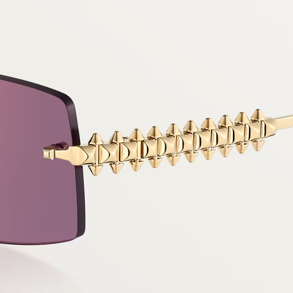 Rechteckige Clash de CT Sonnenbrille mit violetten Gläsern und goldenem Spiegeleffekt