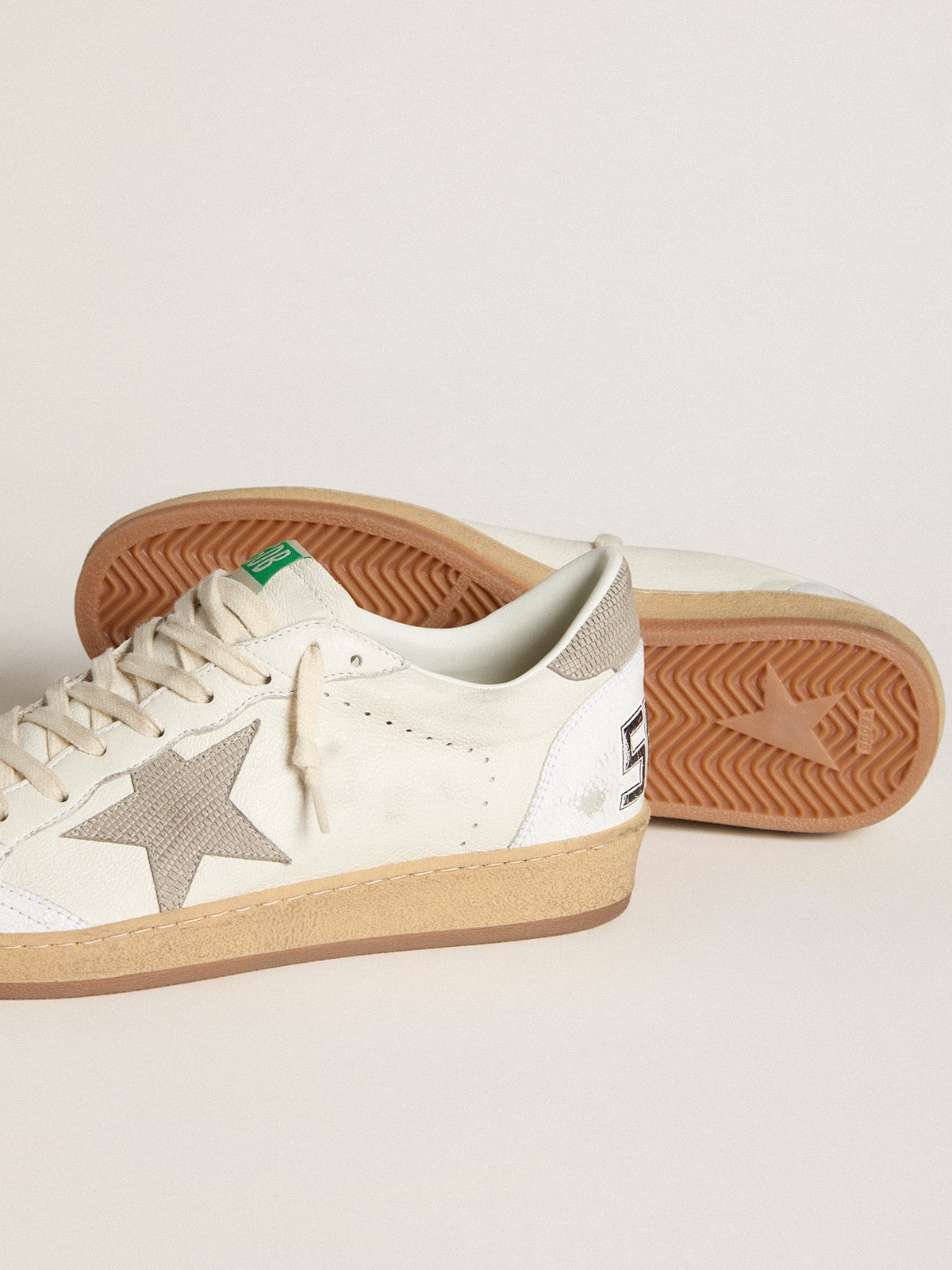 Ball Star in nappa leather with star and heel in grey nubuck