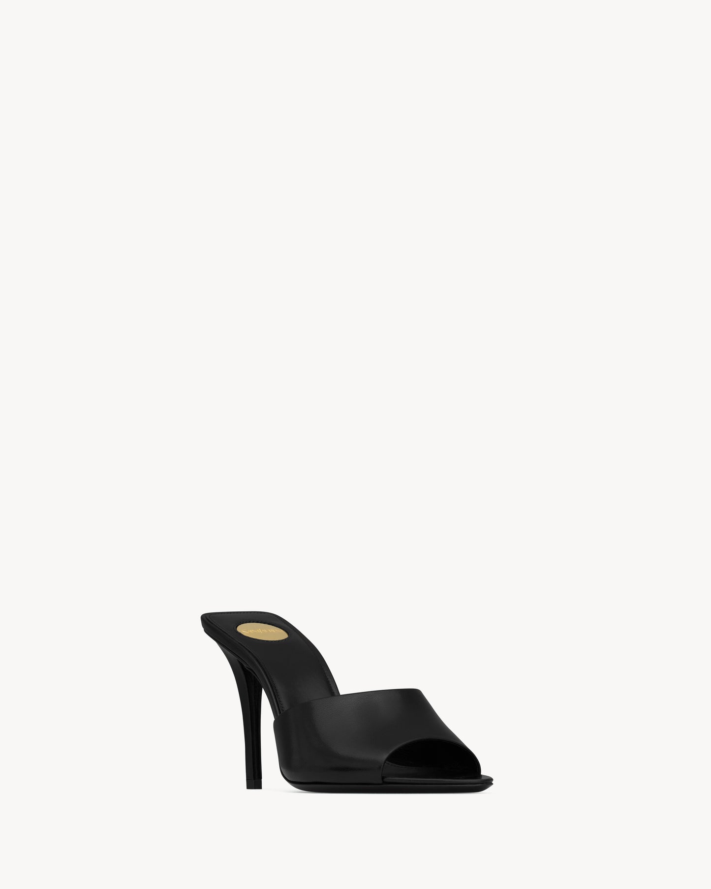 Romy sandals with heels in black leather