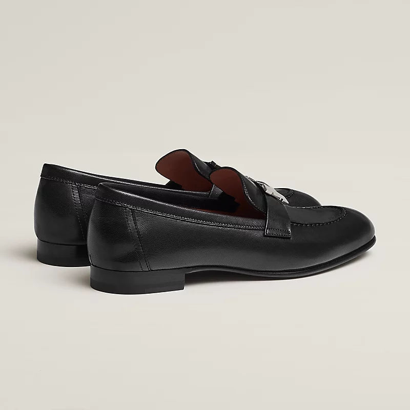 Paris Loafer Black with Silver Buckle