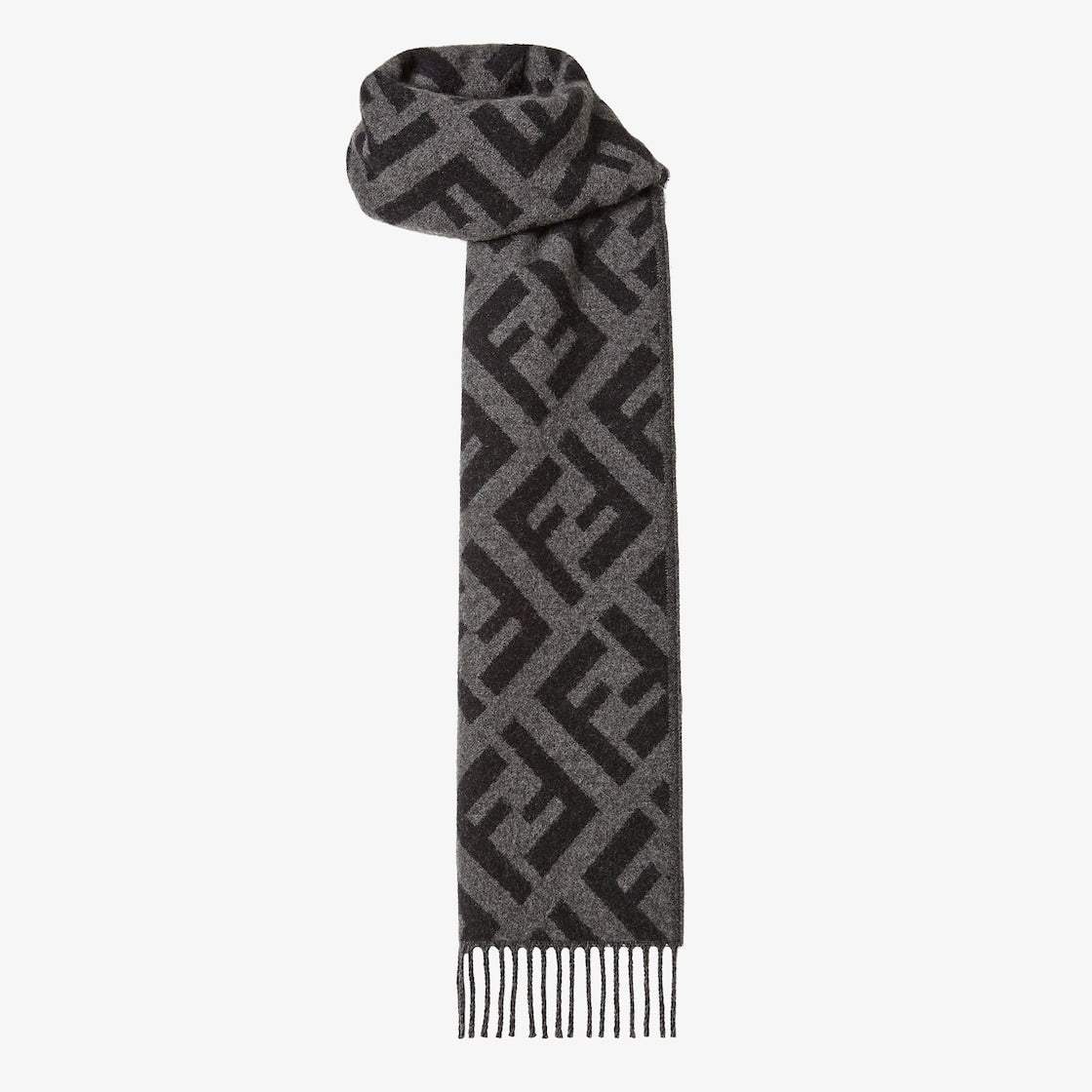Men's cashmere scarf FF Grey/Black