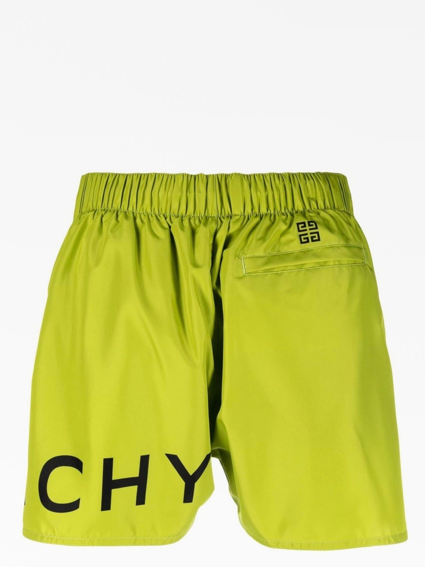 Badehose mit neongrünem Logo