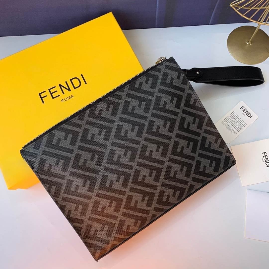 Pouch Bag Clutch Schwarz und Gelb