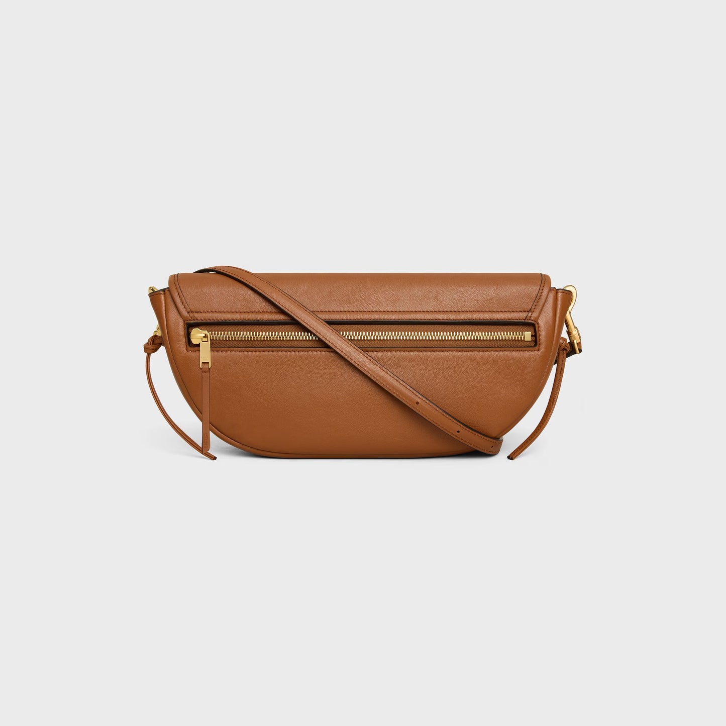 Kleine Soft Triomphe Halbmond-Tasche aus weichem glänzendem Lammleder