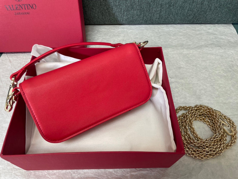 Locò Schultertasche aus Kalbsleder Rot