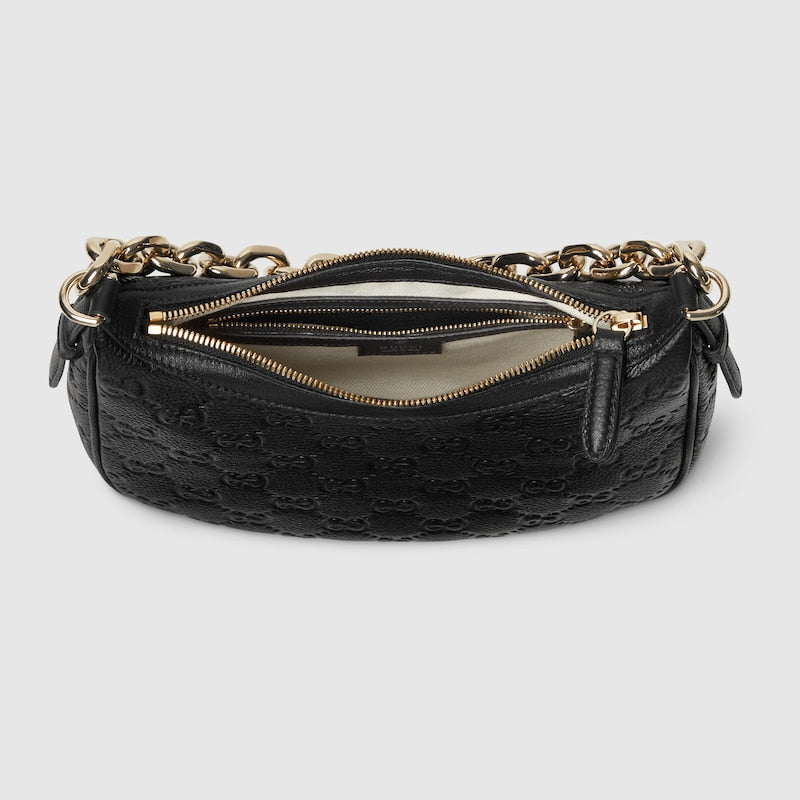 GG Emblem Shoulder Bag Medium Black