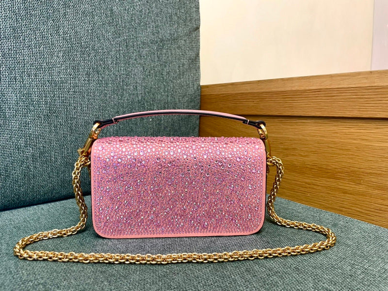 Valentino Diamond Mini-Tasche Pink Glitter