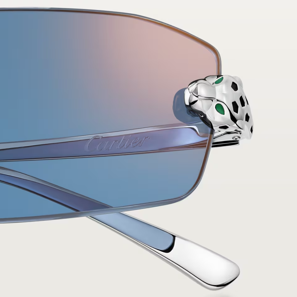 Rechteckige Panthère de CT Sonnenbrille mit hellblauen Gläsern