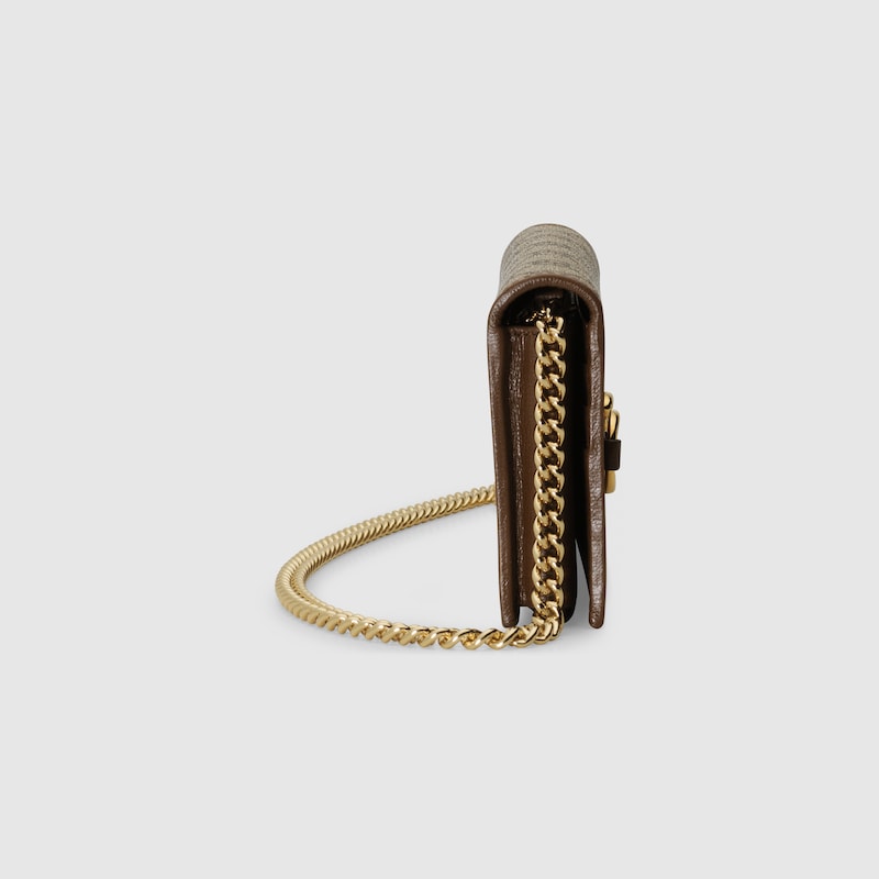 Horsebit 1955 wallet with chain in GG Supreme