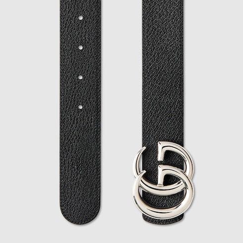 Wendegürtel GG Marmont aus schwarzem Leder Herren