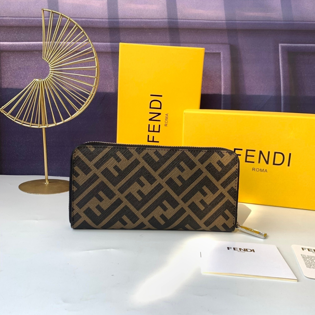 Zucca FF Jacquard brown wallet