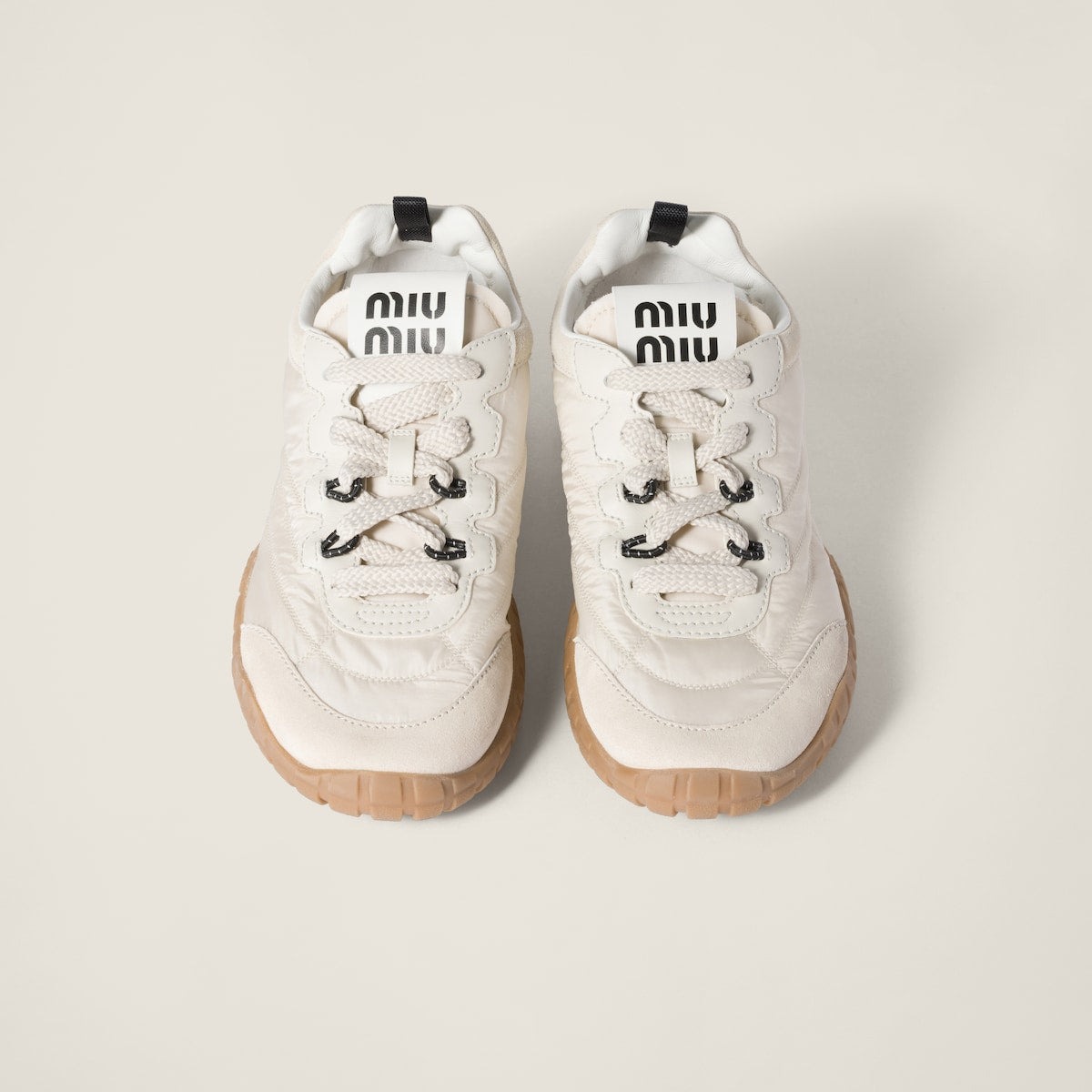 Sneakers Tyre aus technischem Stoff und Wildleder in Elfenbein