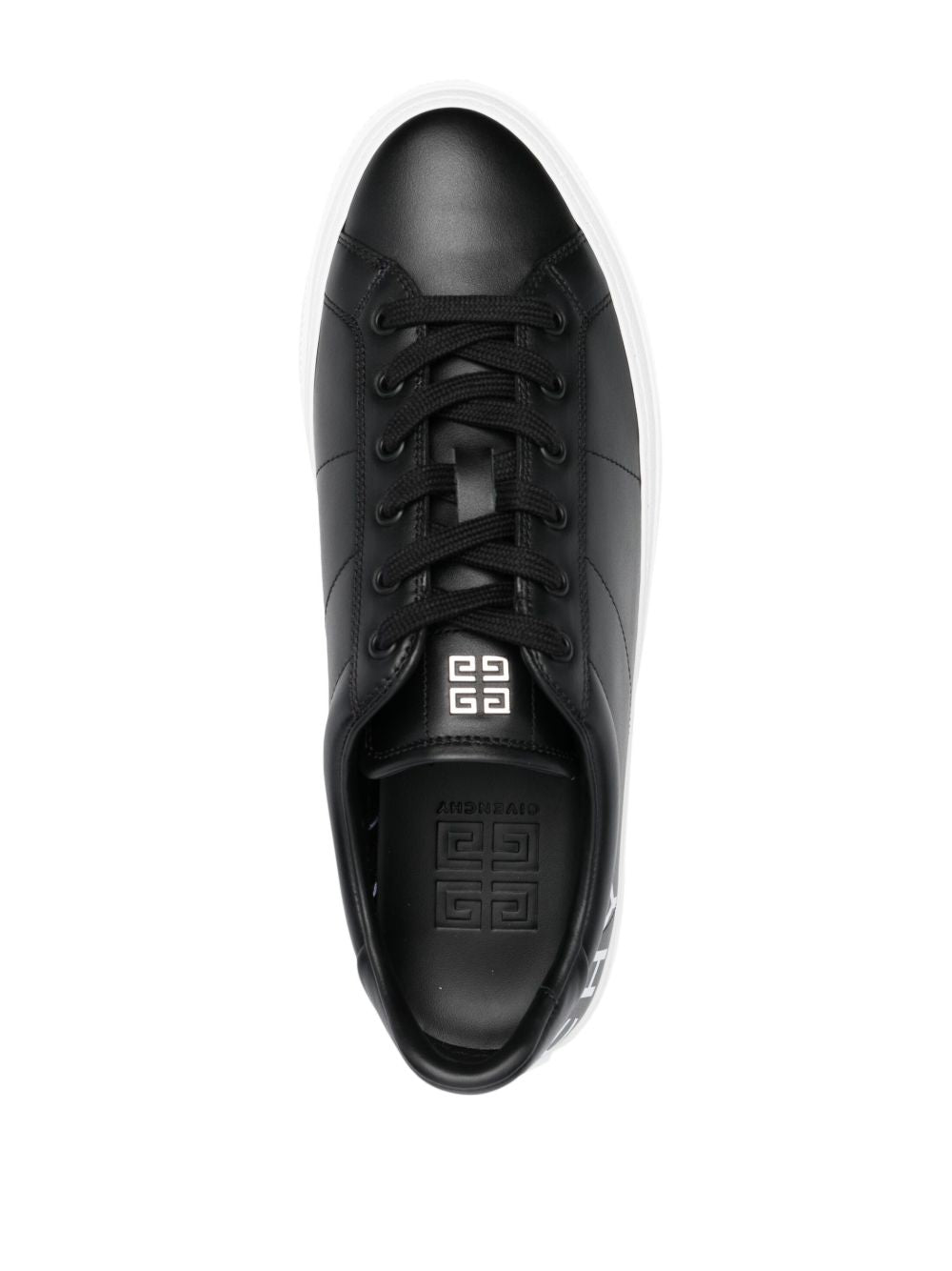 Sneakers aus Leder mit schwarzem Logoprint