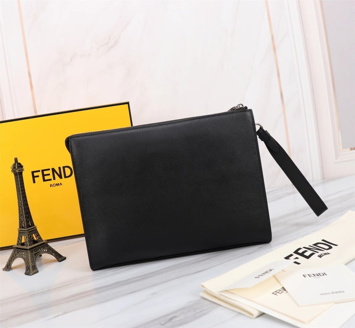 Gürteltasche Clutch schwarz und gelb