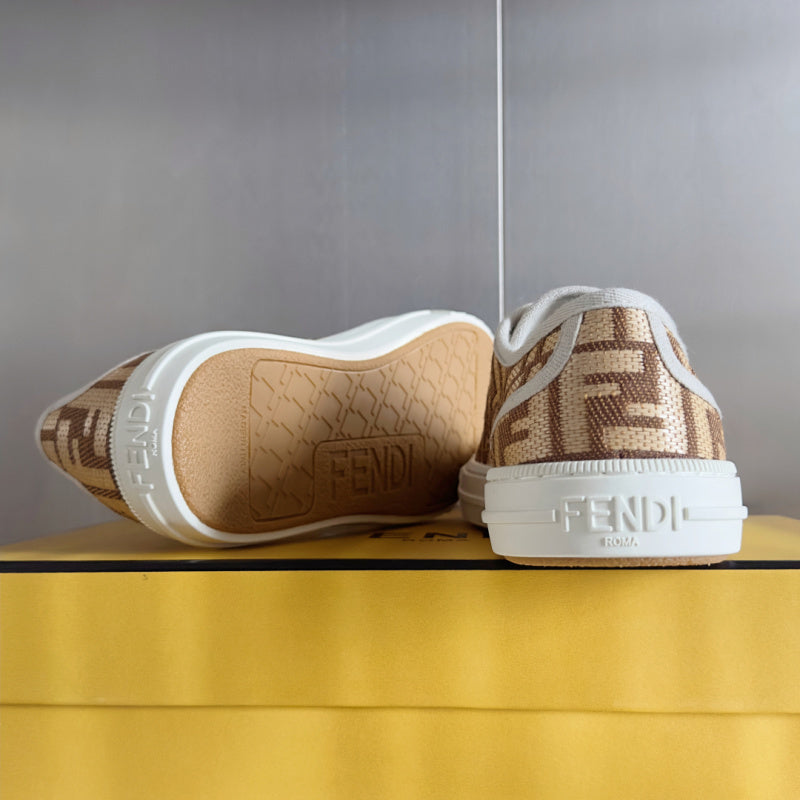 Domino FF Fabric brown low-top sneakers