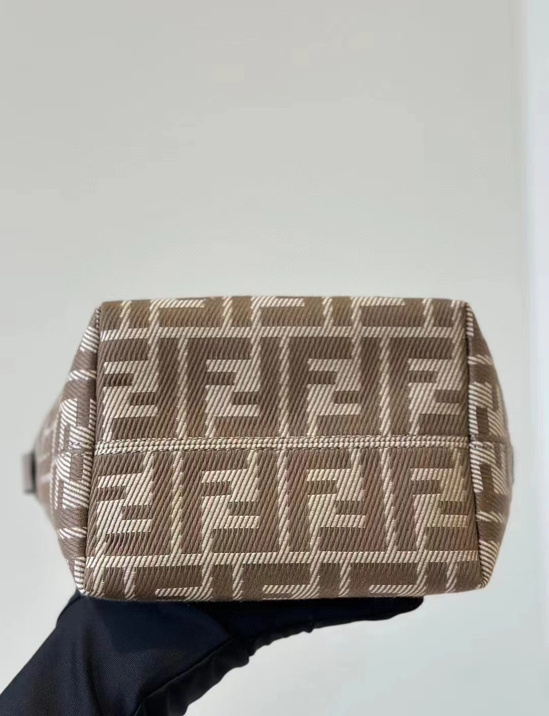 FF Jacquard Mini Roll Tote Bag Beige