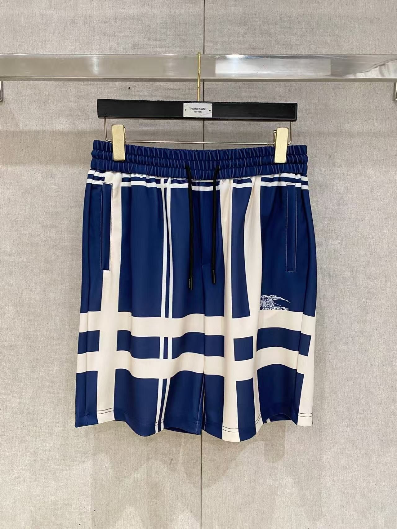 Gestreifte Badehose Blau und Weiß