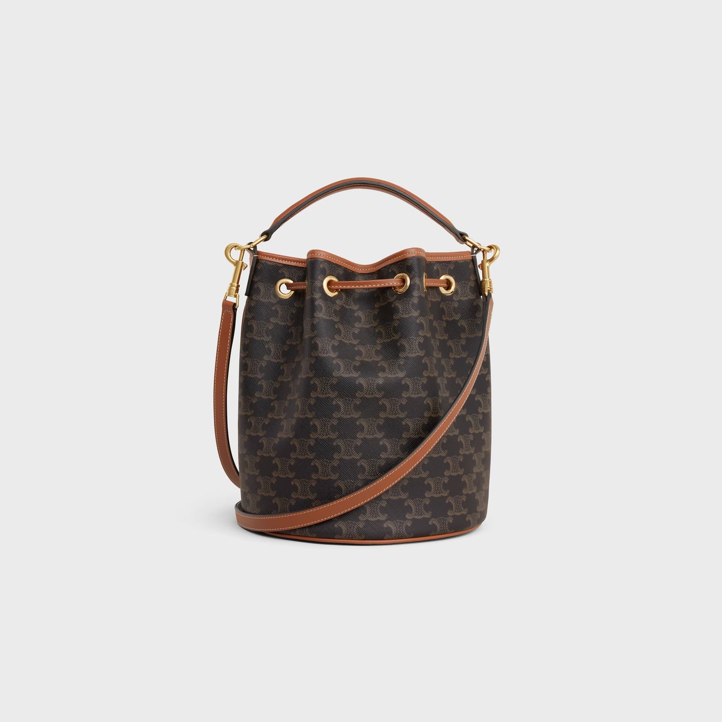 Clara Tasche aus Triomphe-Canvas und Kalbsleder in Cognac