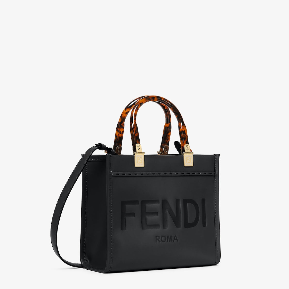 Fendi Sunshine Small aus schwarzem Leder
