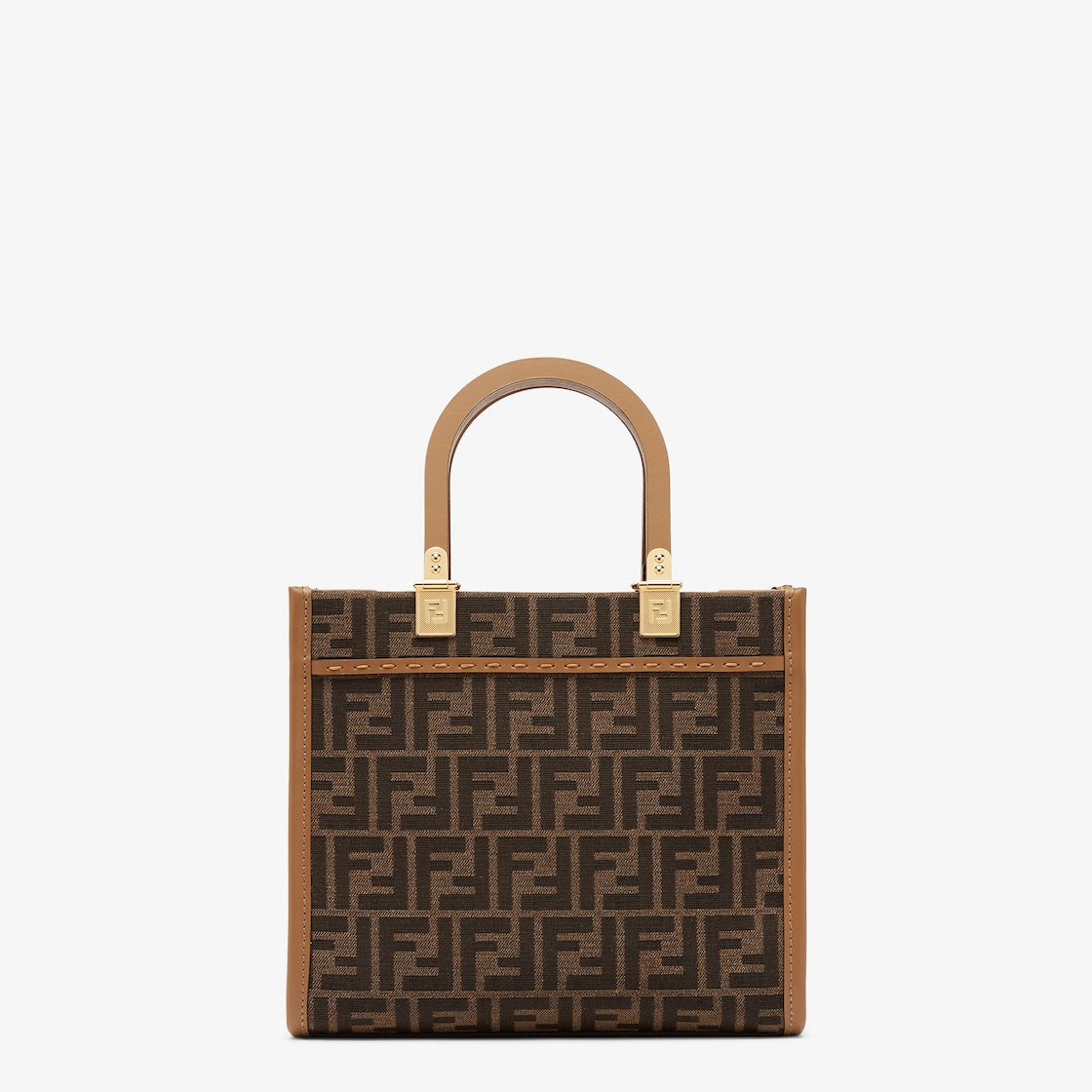 Fendi Sunshine Small aus braunem FF Jacquardstoff