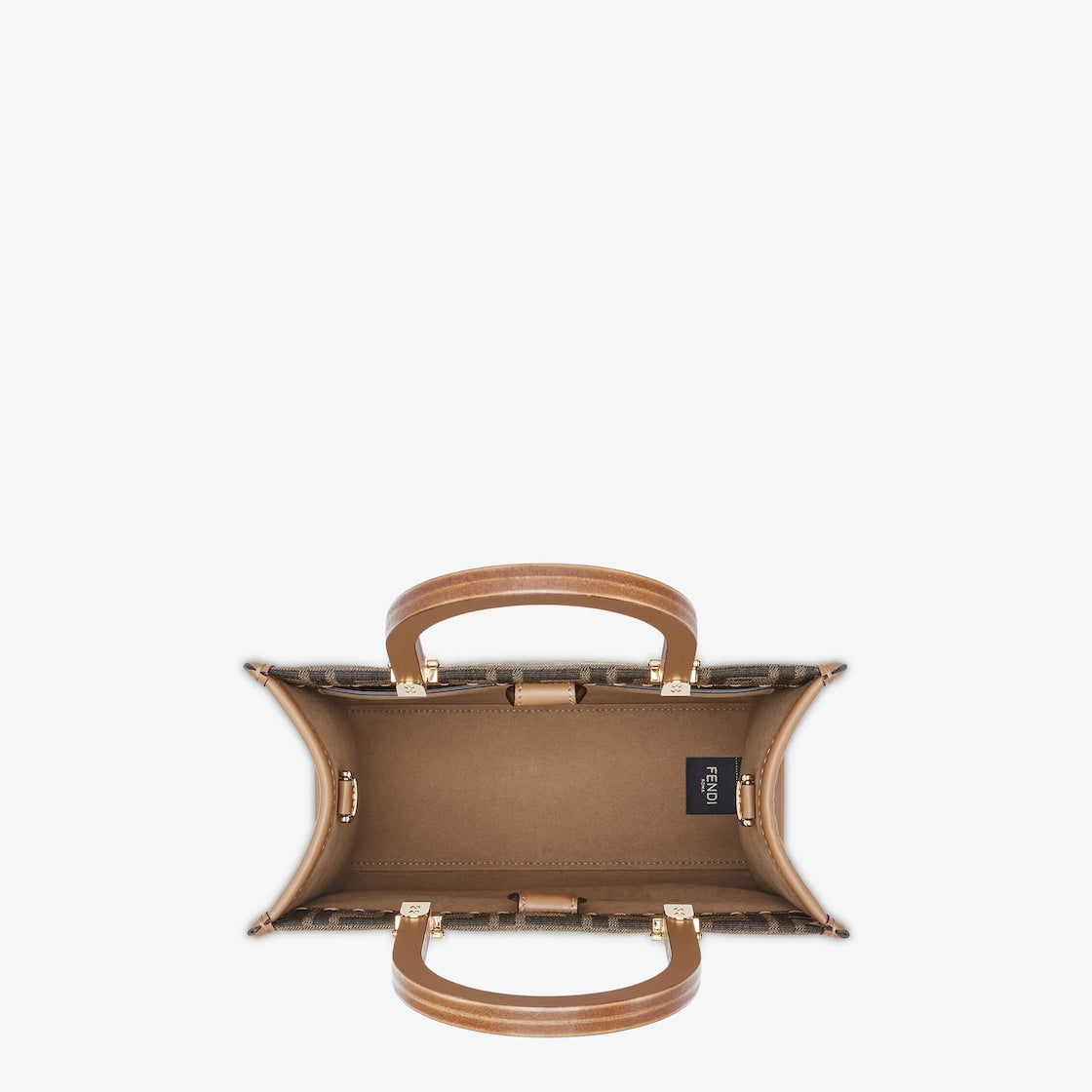 Fendi Sunshine Small aus braunem FF Jacquardstoff