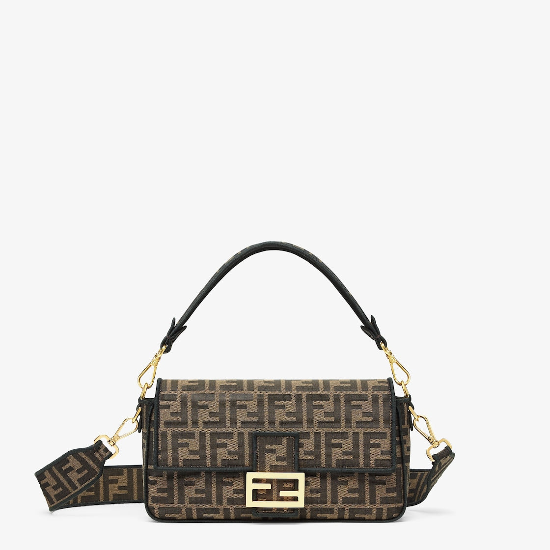 Baguette in brown FF jacquard fabric