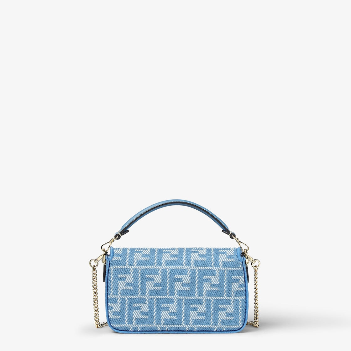 Baguette Mini in blue FF jacquard denim