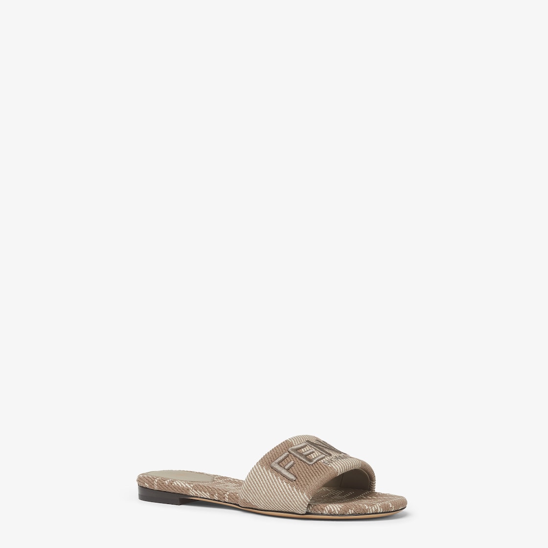 Fendi Sunshine aus taupefarbenem FF Jacquard-Denim