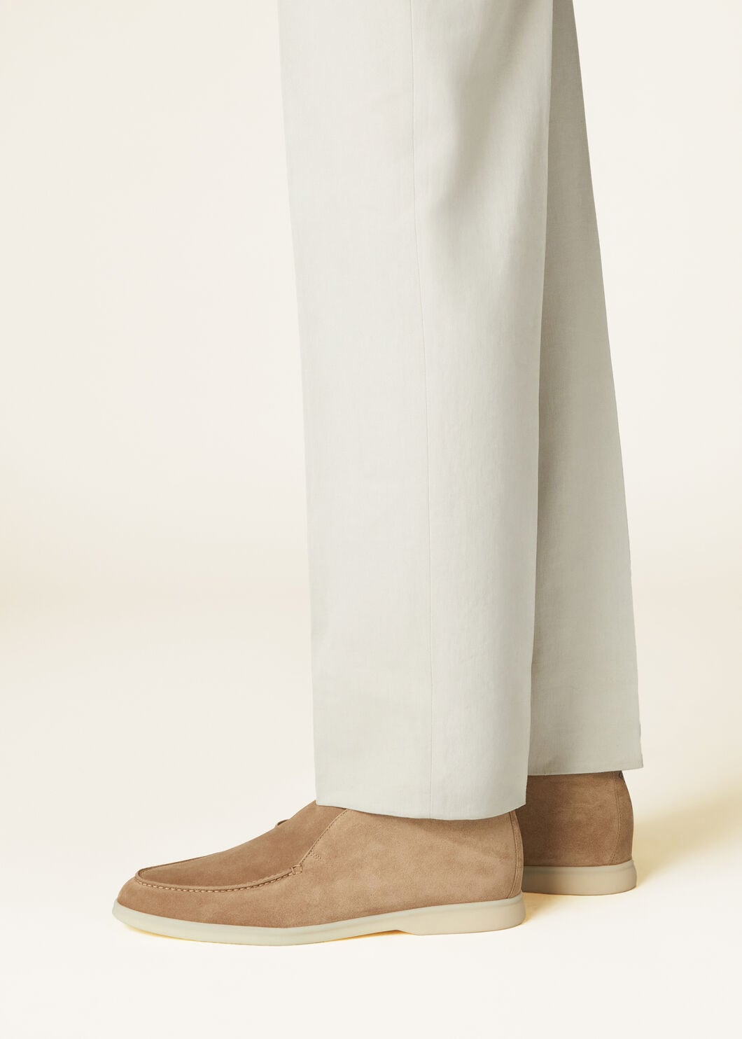 Open Walk ankle boots in beige suede