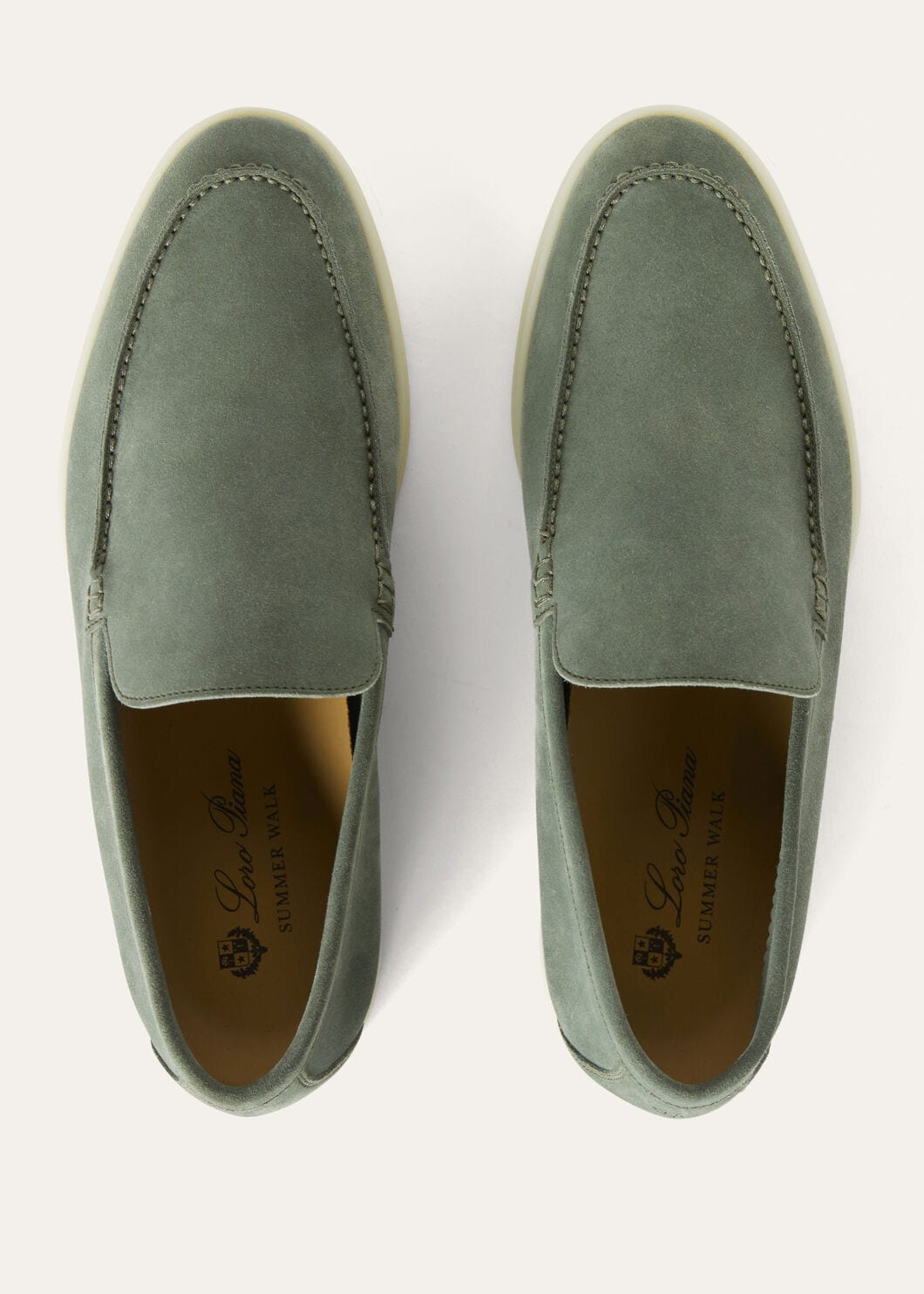 Men's Summer Walk moccasins in jade green suede