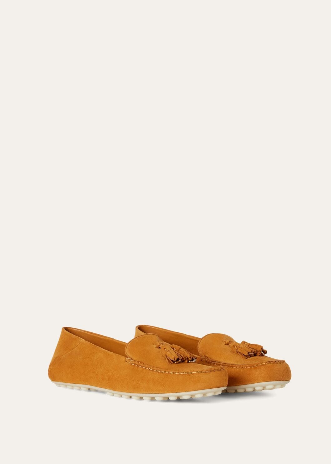 Mokassins Dot Sole Walk aus orangem Wildleder Damen