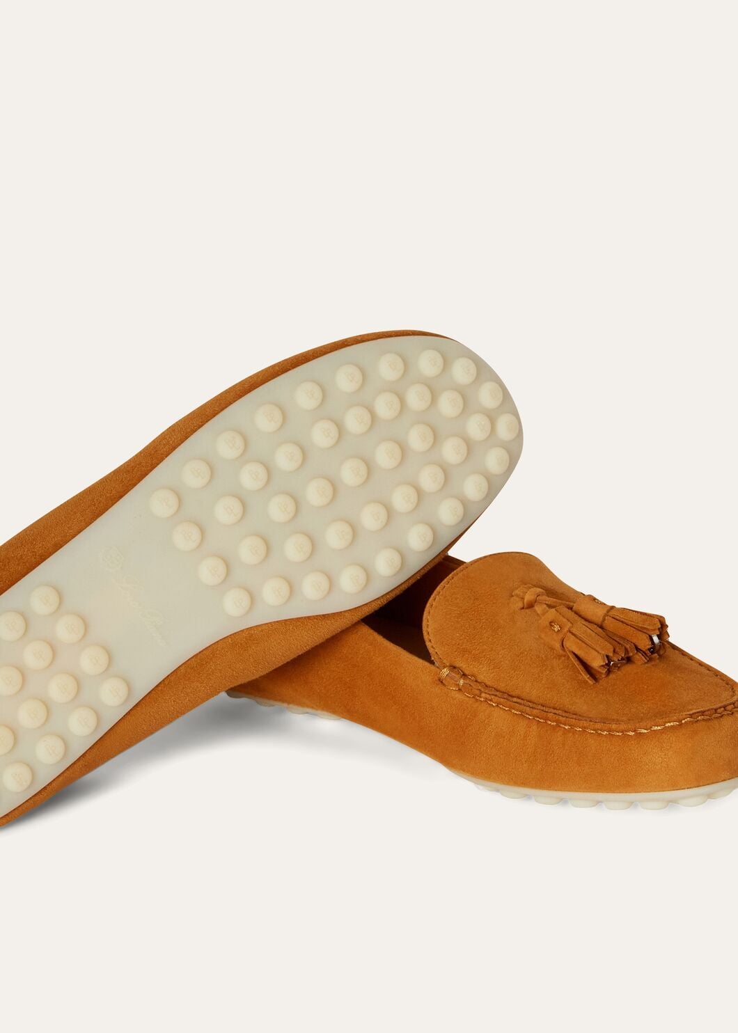 Mokassins Dot Sole Walk aus orangem Wildleder Damen
