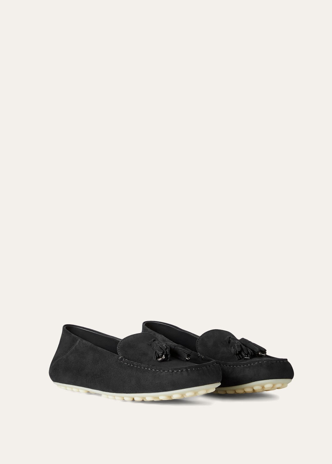Moccasins Dot Sole Walk in caviar black suede women