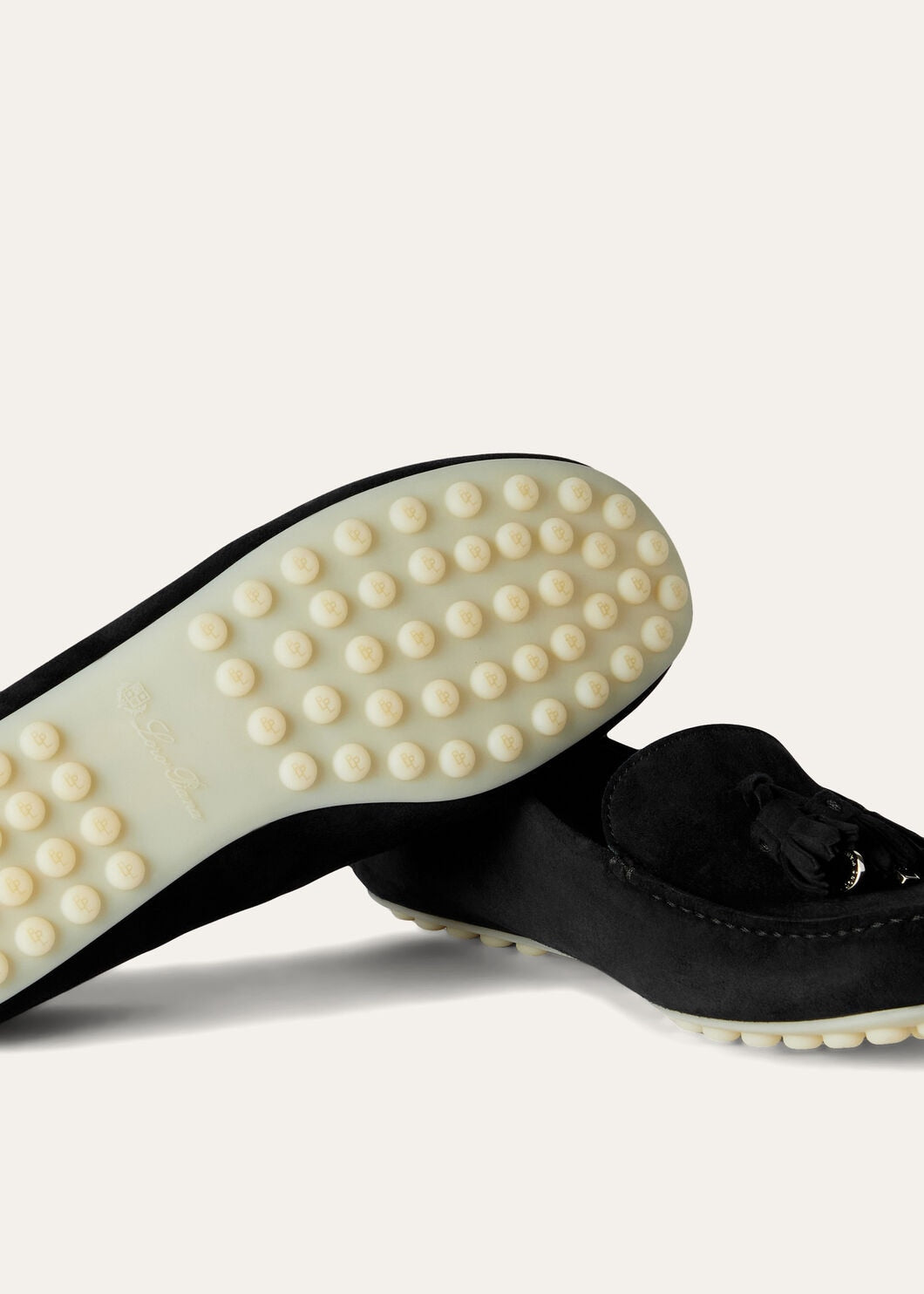 Moccasins Dot Sole Walk in caviar black suede women