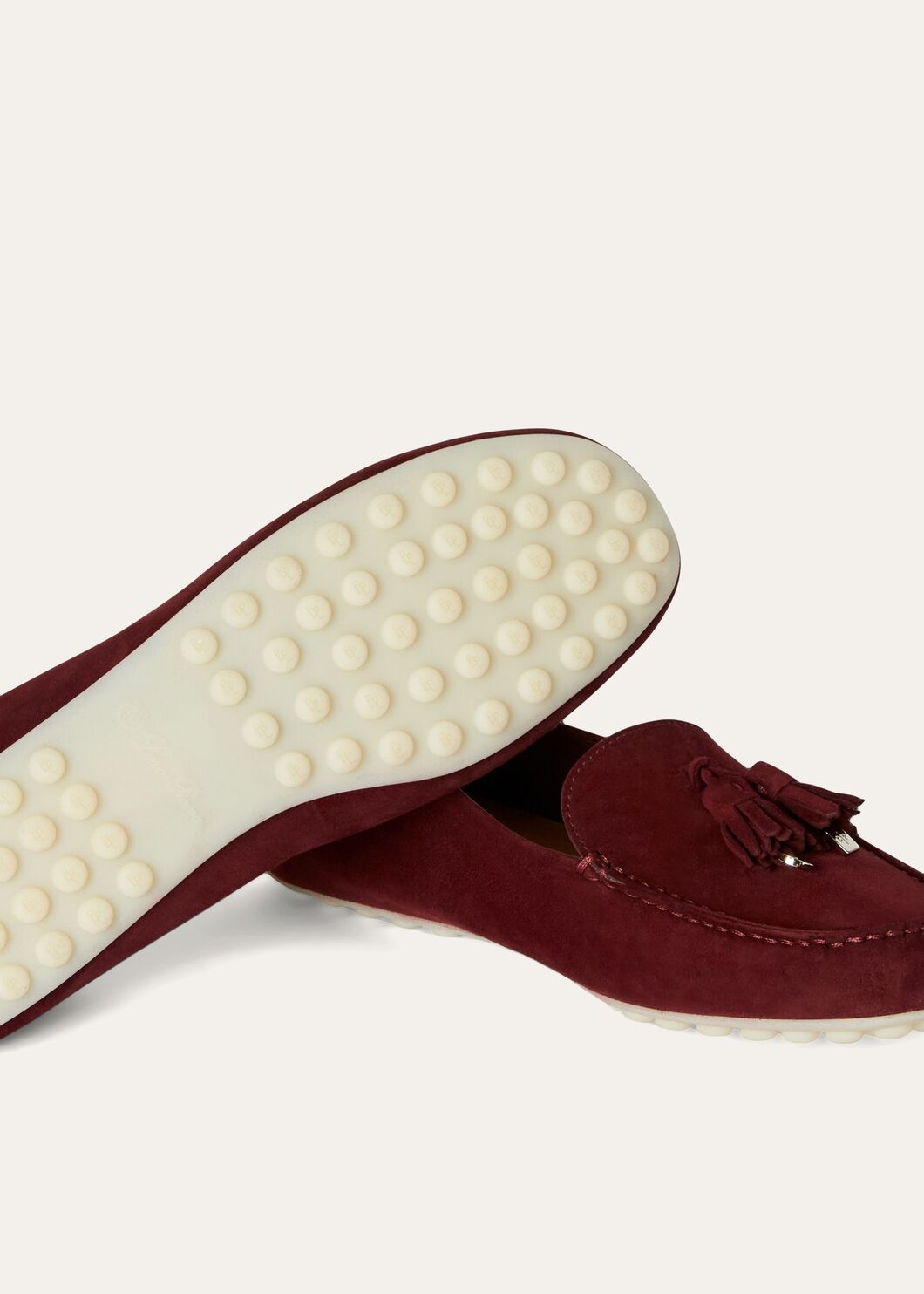 Dot Sole Walk moccasins in burgundy suede for women