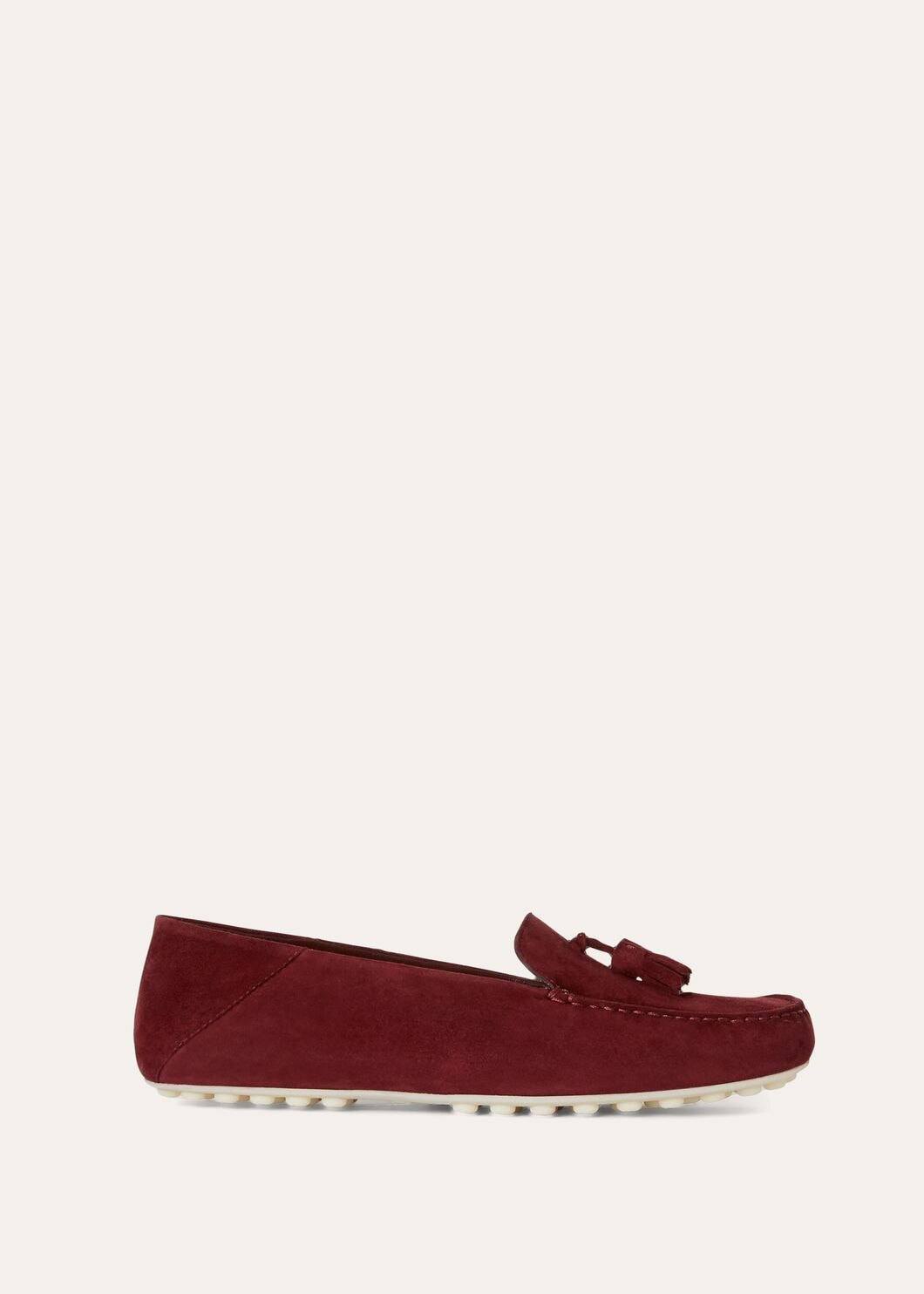 Dot Sole Walk moccasins in burgundy suede for women