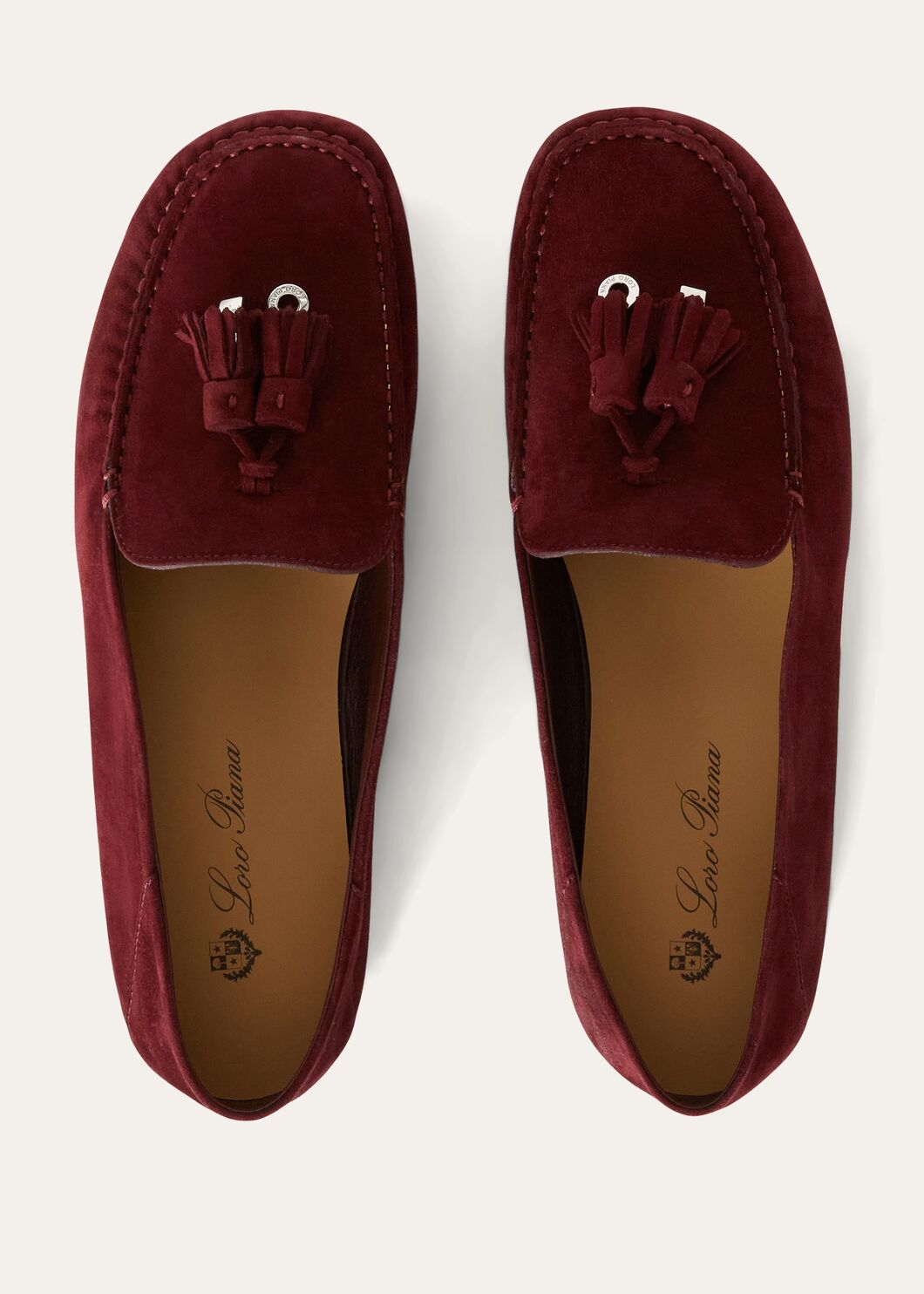 Dot Sole Walk moccasins in burgundy suede for women