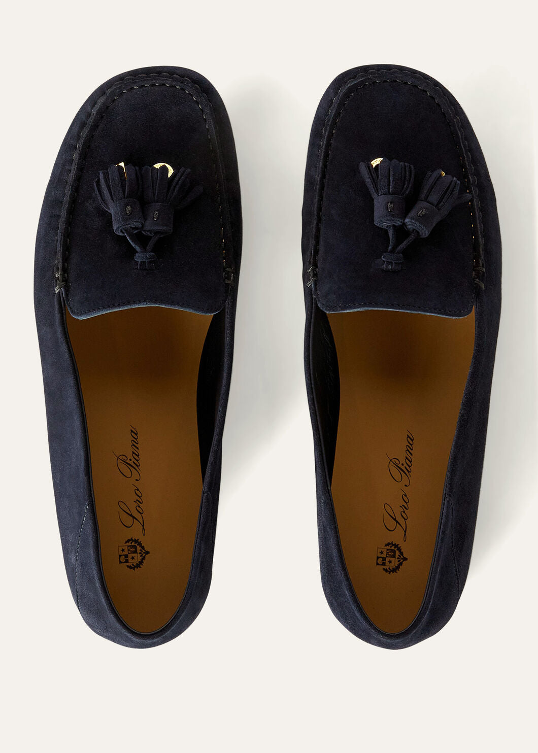 Moccasins Dot Sole Walk in navy blue suede women