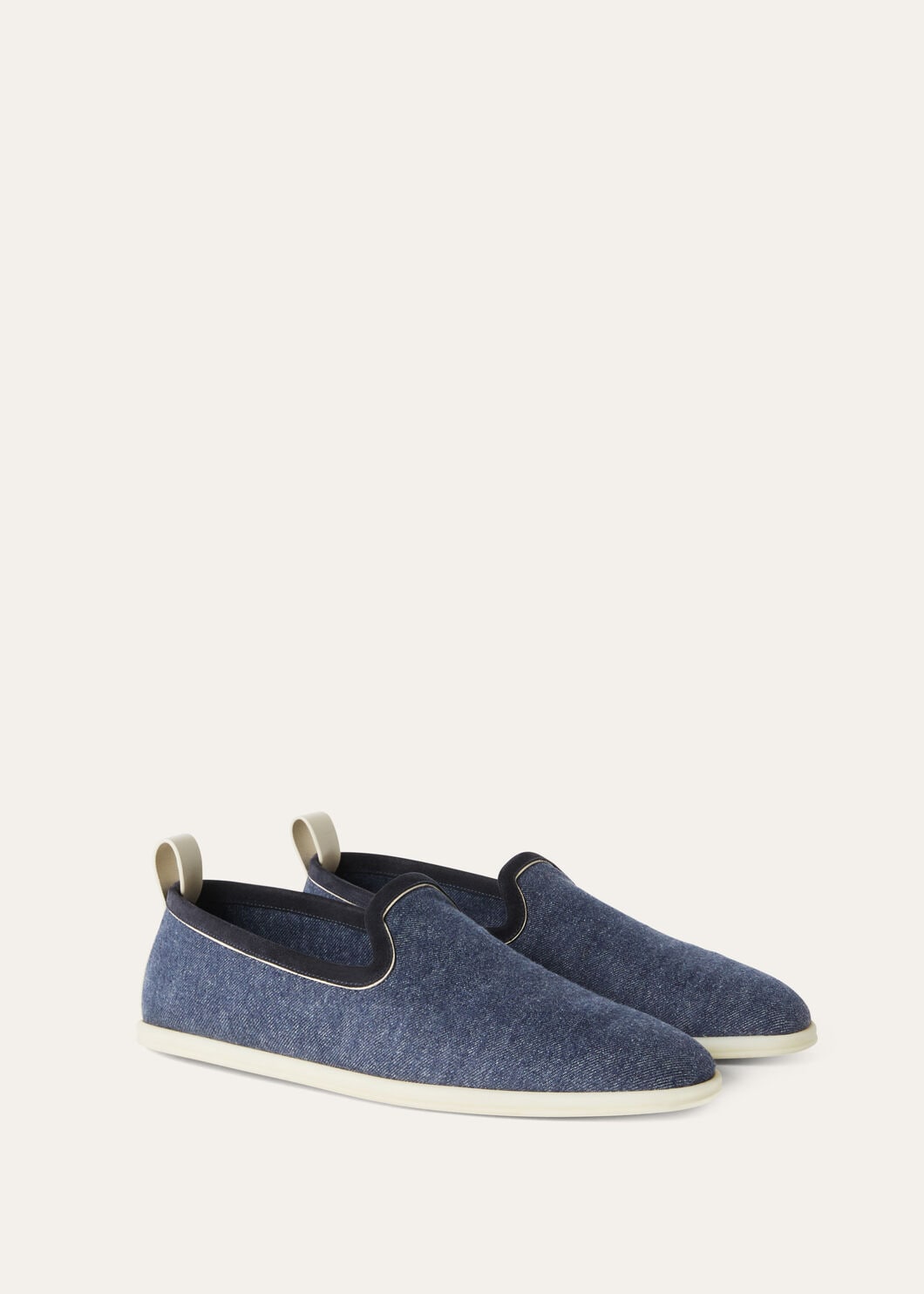 Venice Walk moccasins in blue cotton fabric for men