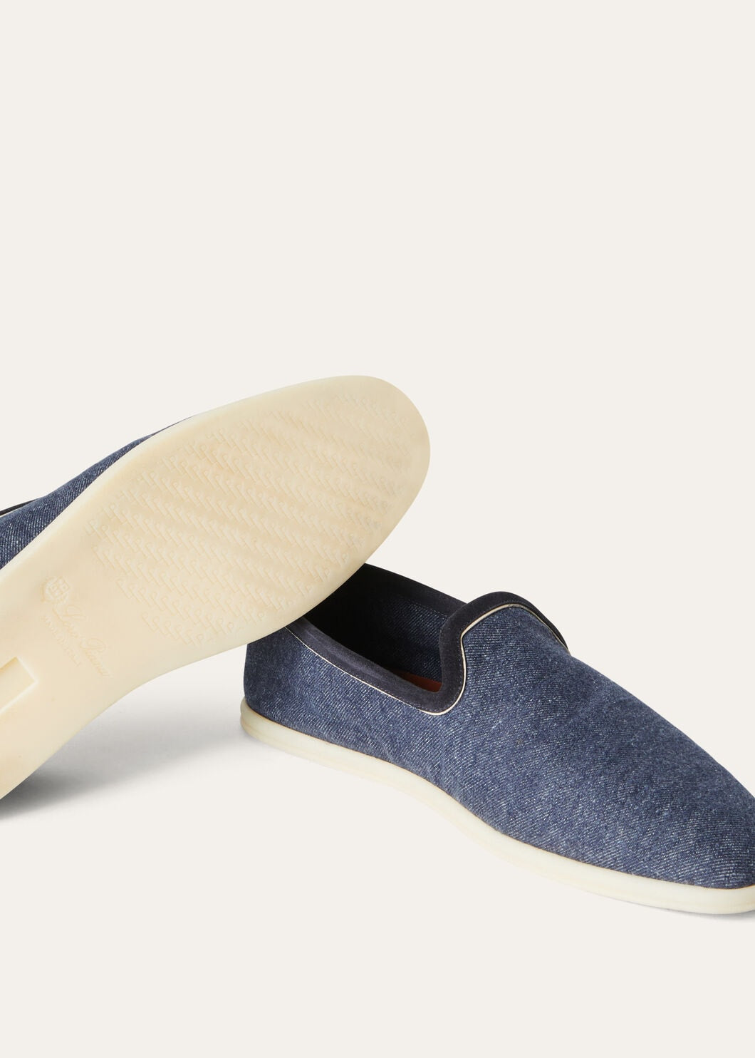 Venice Walk moccasins in blue cotton fabric for men