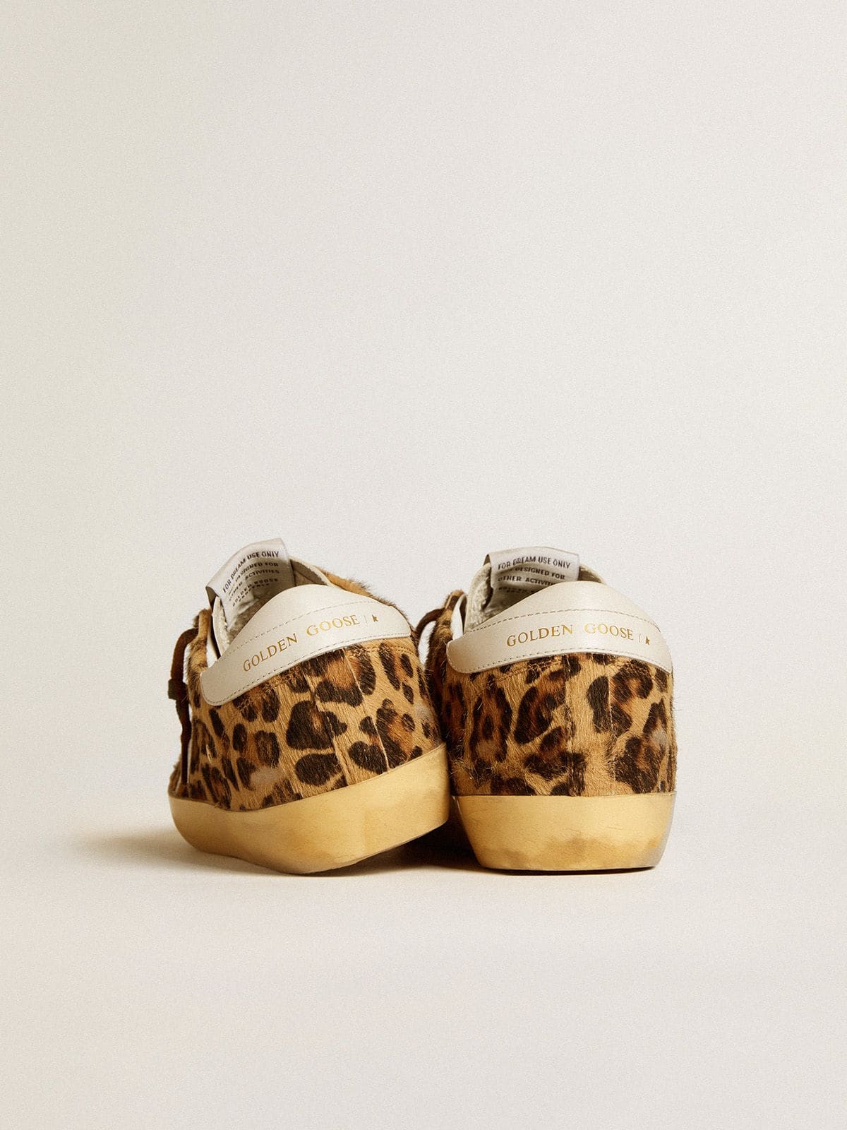 Super-Star LTD in Cavallino leather with leopard print design with star and leather heel