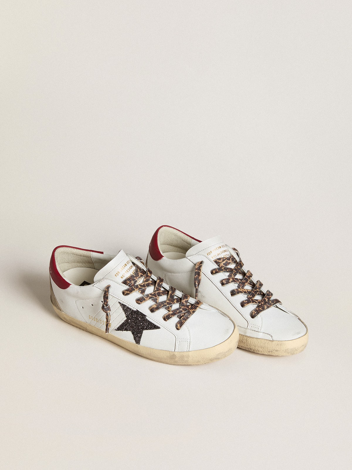 Super-Star in nappa with glitter star and red nappa leather heel