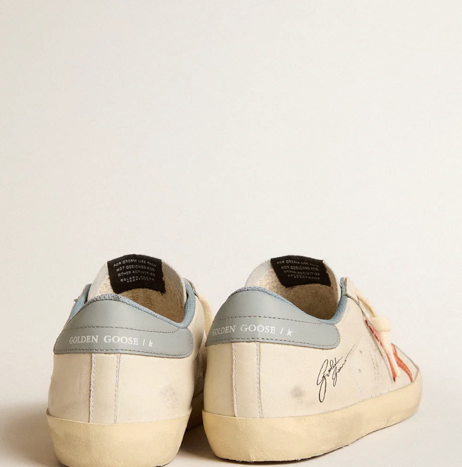 Super-Star with crocodile print on the star and heel detail in silver-azure