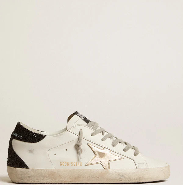 Super-Star with gold star and black glitter on the heel