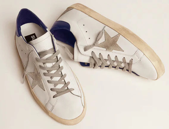 Super-Star with suede star and blue heel