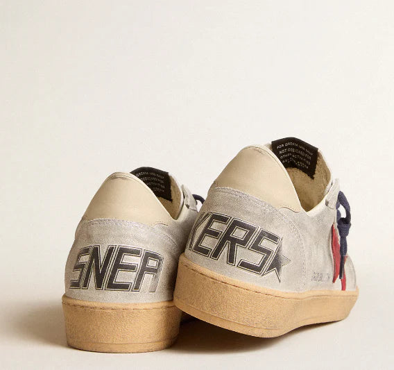 Ball Star in suede metallizzato con stella in suede e tacco in pelle
