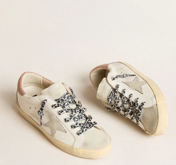 Super-Star with ice-grey star and pink heel with lizard embossing