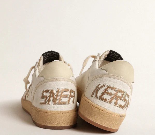 Canvas und Nappa mit bronzefarbenem Metallic-Leder-Stern