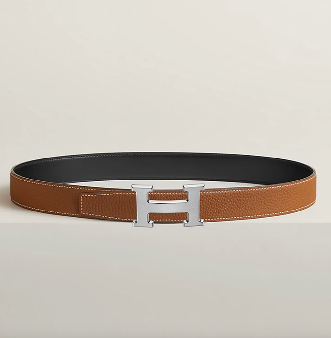 Gürtelschließe H & Wendbarer Gürtelriemen 32 mm Schwarz/Gold Herren