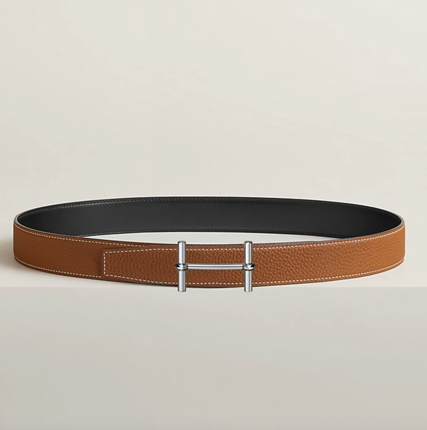 Gürtelschließe H d'Ancre & Wendbarer Gürtelriemen 32 mm Schwarz/Braun Herren